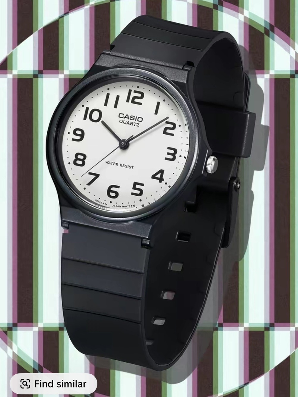Casio Classic Black Resin Analog Watch White Dial Minimalist Used Once with Box